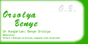 orsolya benye business card